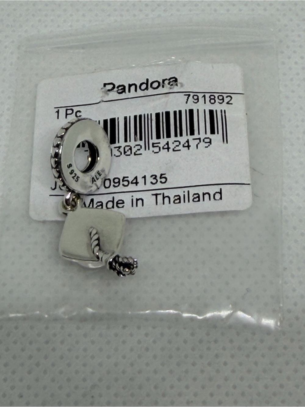 Pandora Silver Graduation Cap Dangle Charm - 791892